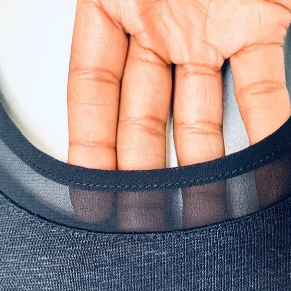 NWT BANANA REPUBLIC BLACK  ROUND NECK LINEN TOP WOMEN SIZE XS - Picture 4 of 7